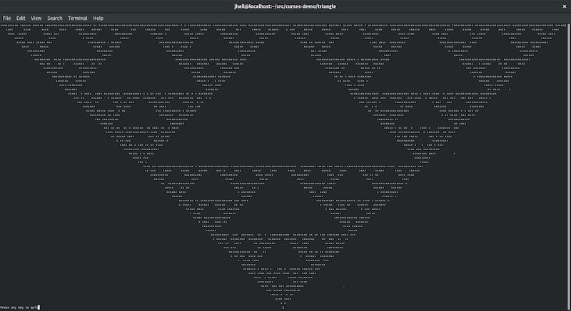 Output of the triangle Program