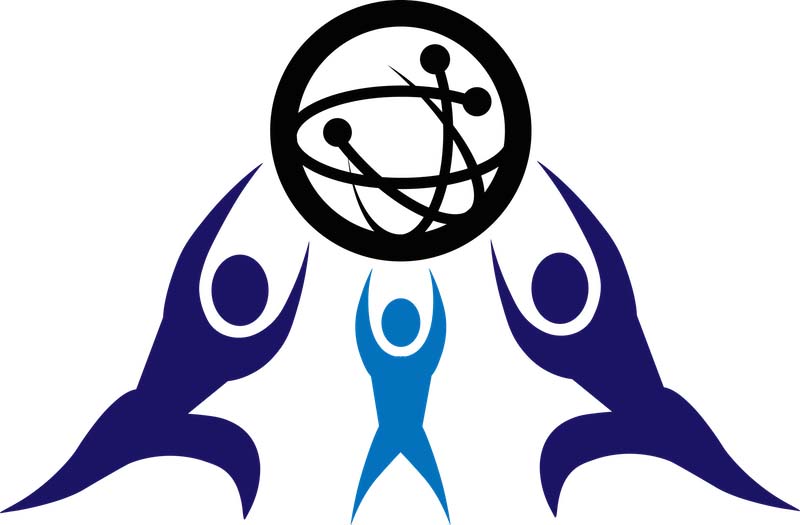 Images of figures holding globe