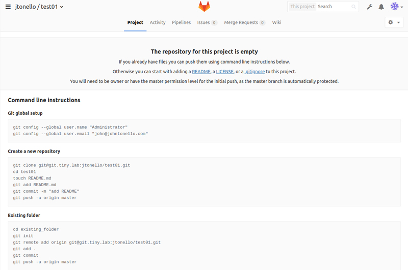 GitLab Screen